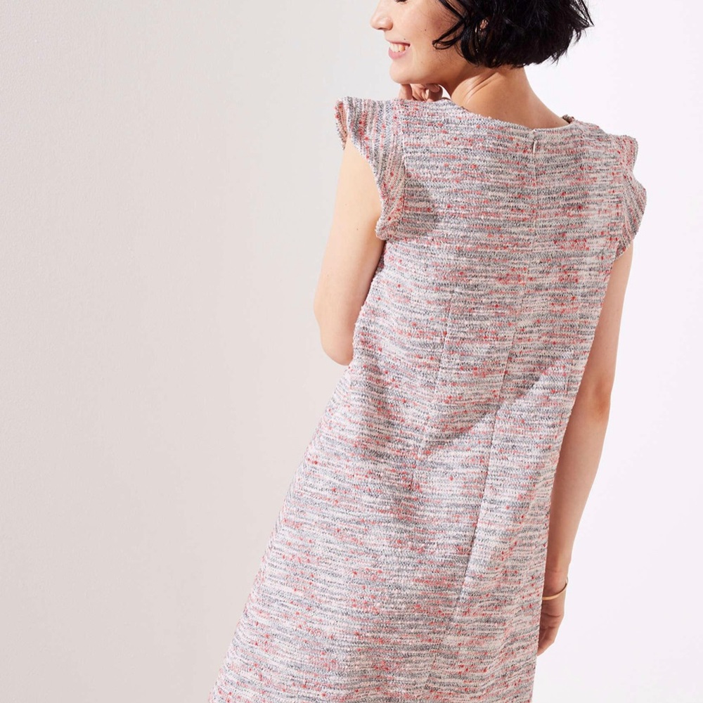 LOFT Bouclé Flutter Shift Dress